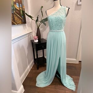 ElegantOne-Shoulder size 8 evening gown by David’s Bridal, worn once!